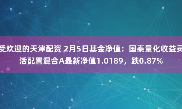 受欢迎的天津配资 2月5日基金净值：国泰量化收益灵活配置混合A最新净值1.0189，跌0.87%