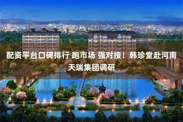 配资平台口碑排行 跑市场 强对接！韩珍堂赴河南天瑞集团调研